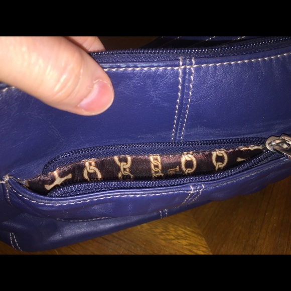 Tignanello’s Blue Genuine Leather Shoulder Bag - Picture 5 of 8